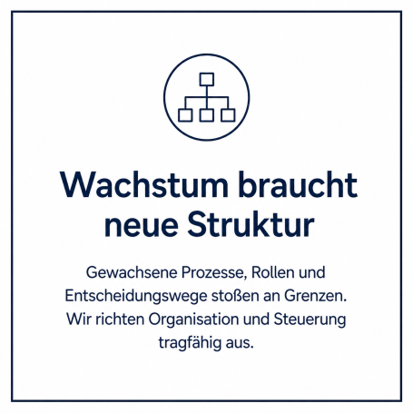 Wachstum erfordert neue Strukturen in Organisation und Entscheidungsprozessen.